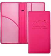 Yarnic Car Registration and Insurance Holder, Car Document Holder with Magnetic Closure, Registra...