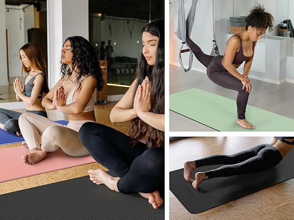 yoga mat thick workout exercise mats fitness women pilates home wide men kids non slip travel matt 