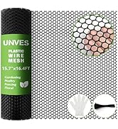 Unves Chicken Wire Plastic Mesh, 15.7IN x 16.4FT Fencing for Poultry Floral Dogs Rabbit Pets Barr...