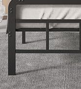 Lutown-Teen 12 Inch Twin Bed Frames with Upholstered Headboard and Metal Footboard, No Box Spring...