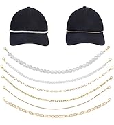 DICOSMETIC 6Pcs Hat Chain Bulk 29cm Long Trucker Hat Charm Stainless Steel/Glass Pearl Bead Charm...
