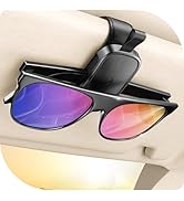 Sunglass Holder for Car Visor Clip [Real One-Handed Operation] [Soft Foam Protection] [Non-Slip] ...