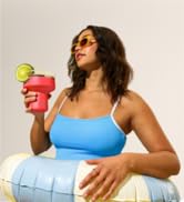 REDUCE Saltini 16 oz Cocktail Tumbler - Insulated Margarita Tumbler with Lid - Keeps Drinks Cold ...