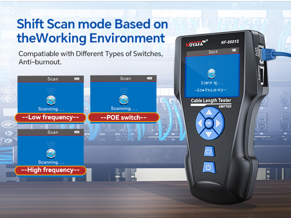 Network Cable Tester, Ethernet Tester with LCD Tracer, LAN Ethernet, PoE Test