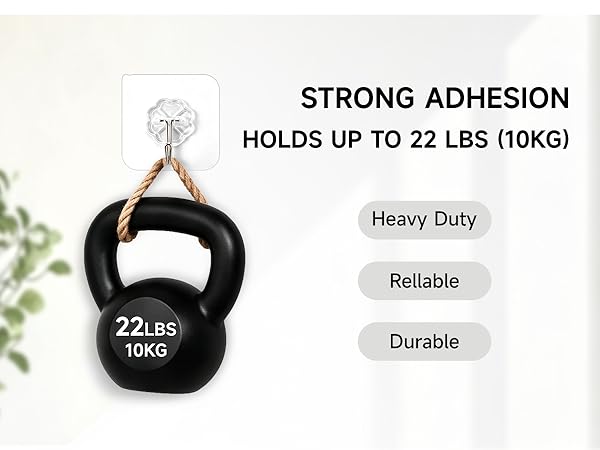 STRONG ADHESION HOLDS UP TO 22 LBS (10KG)