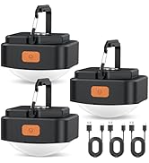 FLY2SKY LED Camping Lights 3Pcs Black Tent Light Portable Rechargeable Survival Gear Camping Acce...