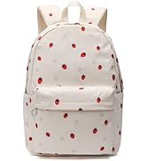 MININAI Kawaii Corduroy Backpack for Women Cute Floral Print Aesthetic Travel Book Bag Coquette P...