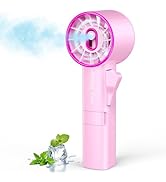 Ausic Portable Handheld Misting Fan, Turbo Fans with Mist, High-Speed, 3 Speeds Personal Small Sp...