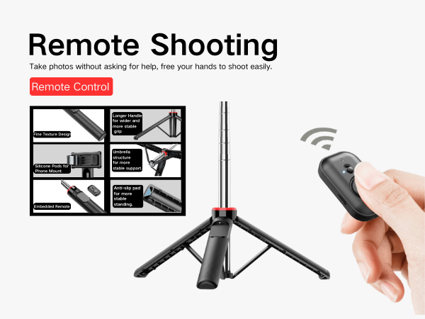 Forgeray C13 bluetooth remote selfie stick tripod