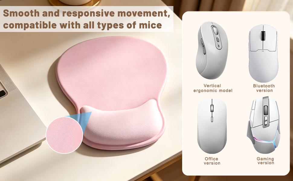 Smooth and responsive movement,compatible with all types of mice