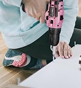 WORKPRO Pink Cordless Drill Driver Set, 12V Electric Screwdriver Driver Tool Kit, 3/8