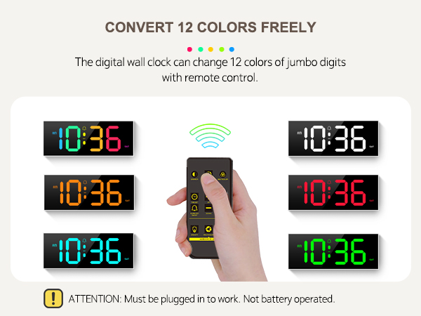 Digital Wall Clock Large Display