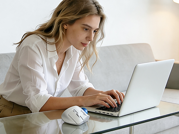 Wireless Trackball Mouse, Ergonomic Bluetooth Rechargeable Computer Mouse