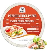 52USA Fresh Spring Roll Wrappers &amp; Dumplings - 34 Sheets, Gluten-Free Wonton Wraps, Vegan, Low Ca...