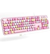 Atelus Computer Keyboard Wired, Plug Play USB Keyboard with Large Number Pad, Caps Indicators, Fo...