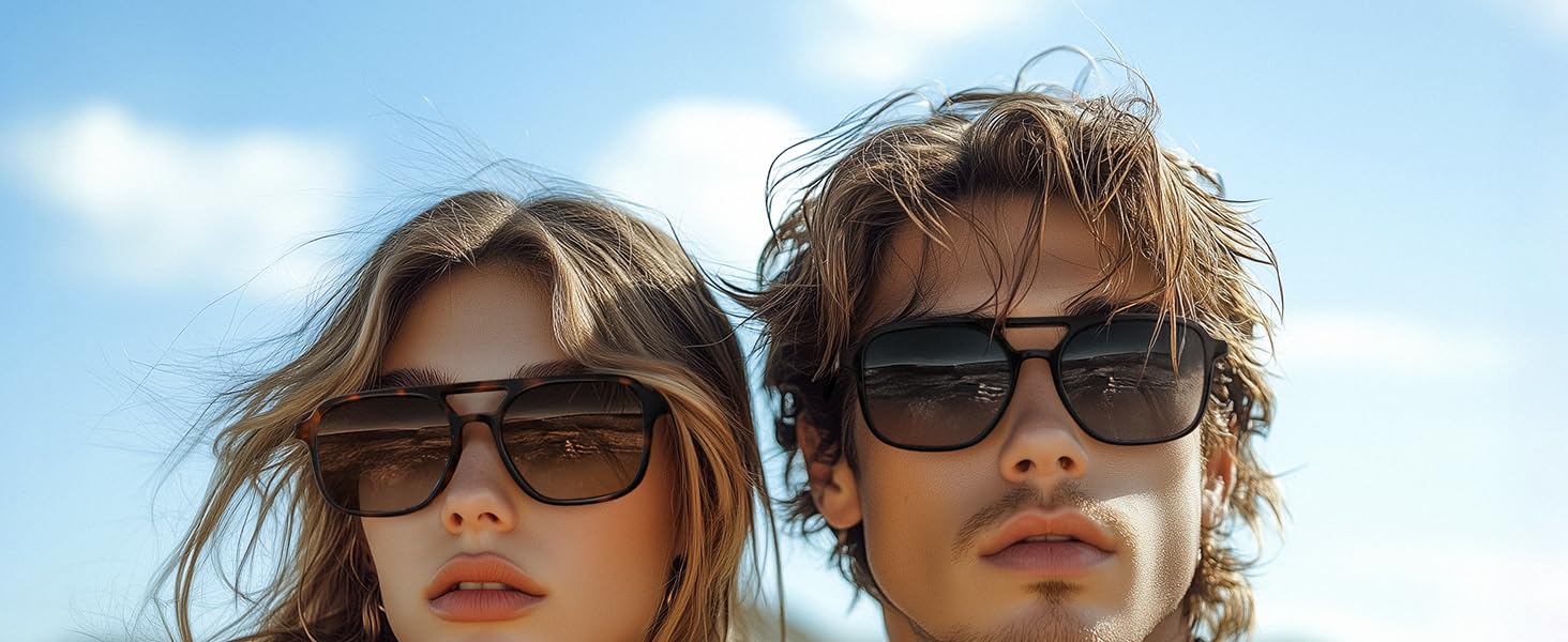 konqkin Retro Aviator Sunglasses for Women Men