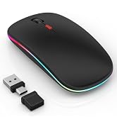 LED Wireless Mouse for Laptop/MacBook/iPad - Built-in Mouse Jiggler &amp; 4-Mode (Bluetooth 5.2/3.0 &amp;...