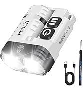 BORUIT U6 LED Small Powerful Flat EDC Flashlight with Clip,Super Bright 1600 Lumen USB A/C-C Rech...