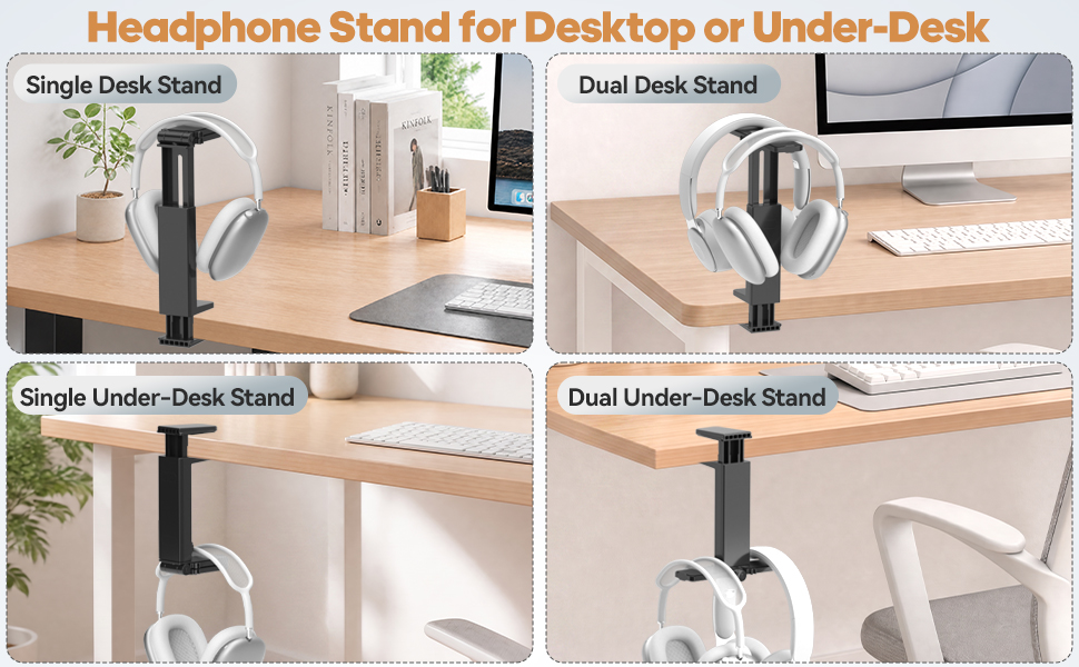 Desk headphone stand