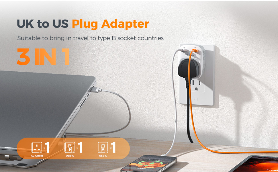 UK to US Plug Adapter