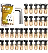 Taiss 30 Sets 1/4-20 x 3/4" Furniture Screw Nut Threaded Inserts for Wood,1/4-20 x 19/32" Nut Thr...
