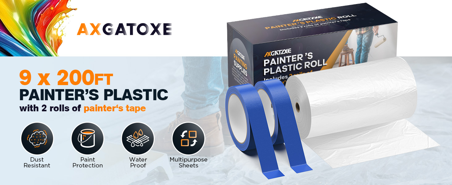 Our painters plastic roll offers 9x200 ft of dependable protection for any project.