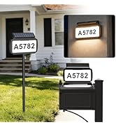 Solar Address Sign, Mailbox Numbers with 3 Mount Options, House Number Sign with 3 Color Options,...