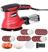 Orbital Sander, 300W Power Random Orbital Sanders with Dust Box 6 Variable Speed 6000-13000 RPM 2...