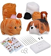 SHWAKK Needle Felting Kit, 2 PCS Dolls Needle Felting Starter Kit with Instructions, Felting Pad,...