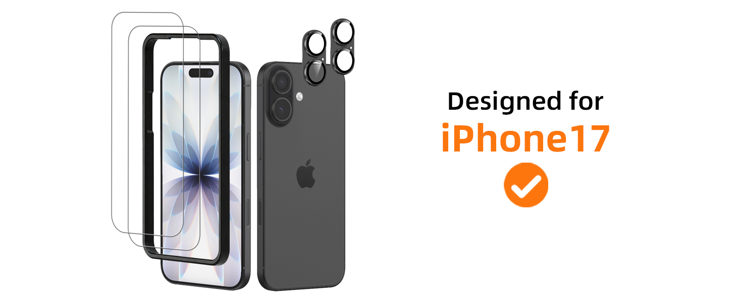 WowFluy 2 Pack Screen Protector for iPhone 17 with Lens Protector