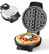 Waffle Maker, Round Classic Belgian Waffle Iron, Adjustable Browning Control, Easy-Clean Nonstick...