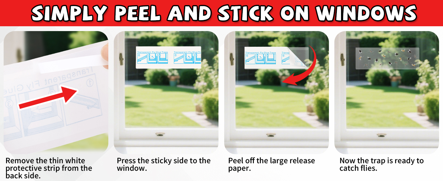No Mess Flies Window Sticky Traps Bug Flies Strips Indoors