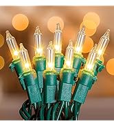 oopswow White Christmas Lights,100 Count Clear Mini Lights Incandescent Christmas Tree String Lig...