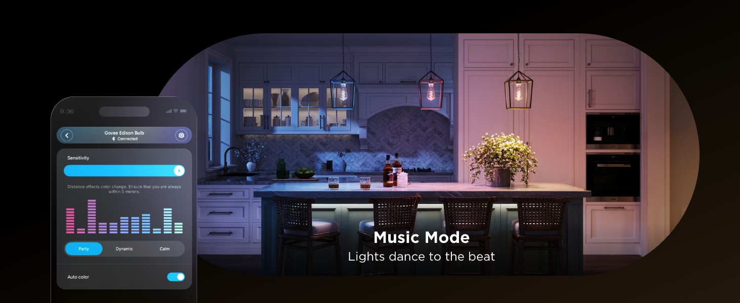 Govee smart edison bulbs ST19 music sync