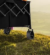 Favoyard Collapsible Wagon Carts Foldable 220L &amp; 360LBS Folding Wagons w/All-Terrain Wheels &amp; Bra...