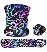 AIMSA Keyboard Wrist Rest and Mouse Pad with Wrist Support Set, Memory Foam Ergonomic Non-Slip Ru...