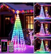 Joomer Christmas Tree Star Lights, 6FT 265LED Smart Orange Purple Light with Remote Timer Music S...