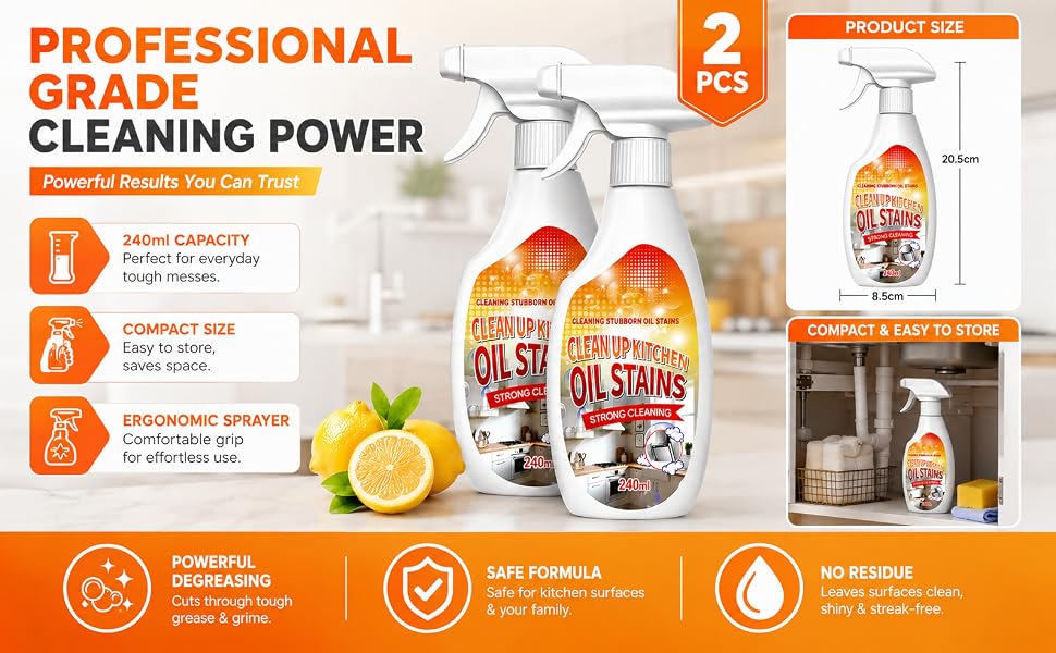 Clean Up Kitchen Oil Stains Spray