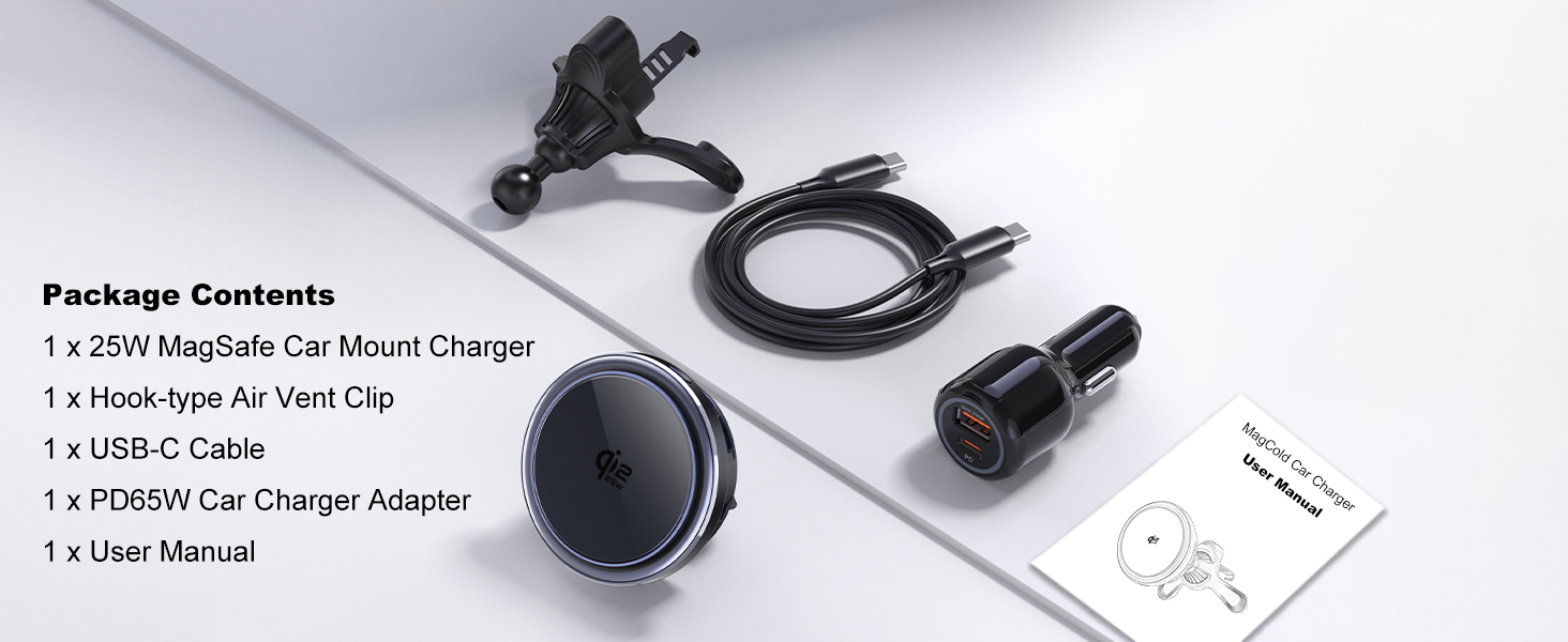 25W Magsafe Car Mount Charger