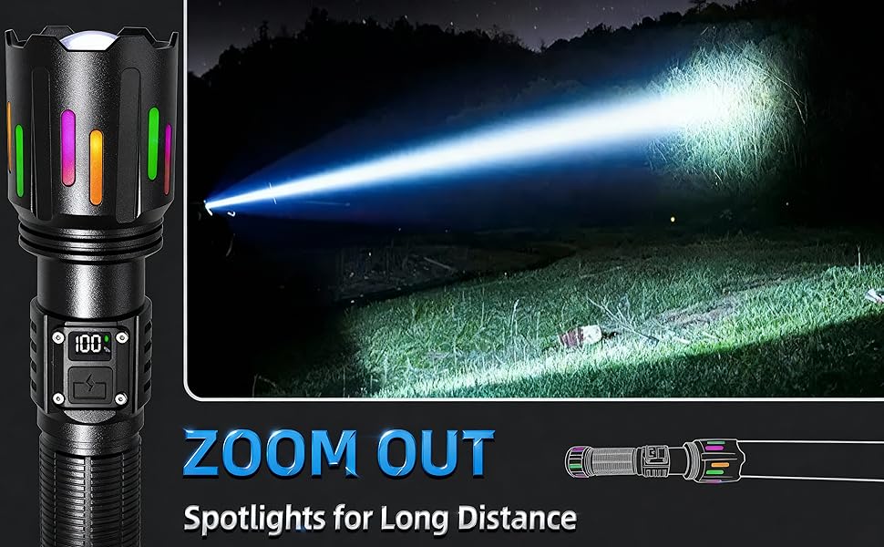 high lumens zoomable spotlights flashlights