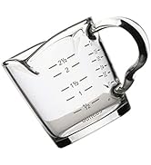 Double Mouth Measuring Cup with Handle, 2.46oz/70ml Glass Measuring Cup with Measuring Lines, Hig...