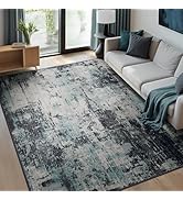 RELEANY Washable Area Rugs 5'x7' Non-Slip Modern Abstract Soft for Living Room Entryway Bedroom N...