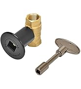 Skyflame 1/2 Inch Straight Gas Key Valve Kit for Fire Pit Fireplace with Flange and 3 Inches Key,...