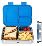 MaMix Stainless Steel Lunch Box for Kids – 3 Compartment Bento Box, 1050ML - Leakproof, Dishwashe...