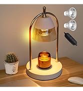 Geezo Candle Warmer Lamp with Timer, Electric Black Candle Warmer Light for Bedroom, Dimmable Wax...
