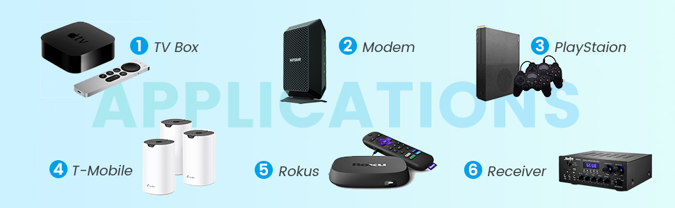 cool Xboxs Playstations Rokus Apple TVs receivers modems routers DVRs computers audio video 