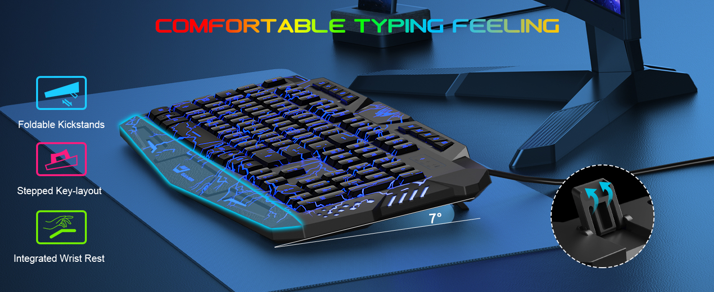 backlit keyboard and mouse gaming
