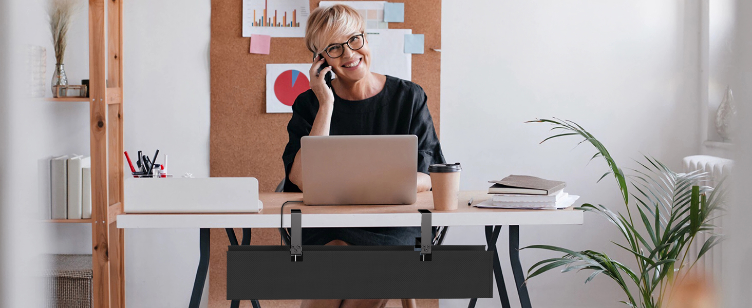 under desk cable management tray