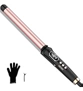 Curling Wand 1 Inch,Curling Iron Long Barrel Professional for Long Hair,Clamp Free Curling Wand f...