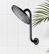 OFFO Shower Head Extension Arm 8 Inch, Brushed Nickel S Shaped Shower Arm with Flange High Rise G...